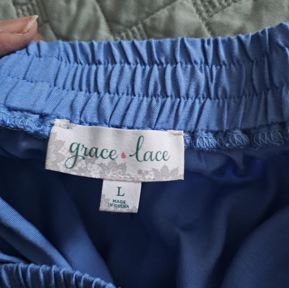 Grace & Lace Sky Blue Elastic Skirt Size L - Picture 2 of 3